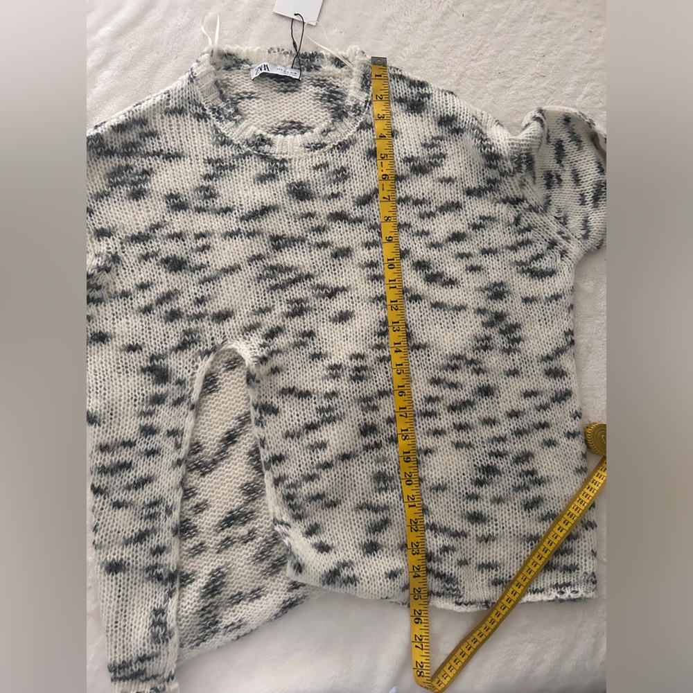 NWT Zara MIXED SLIT KNIT SWEATER - Picture 9 of 10